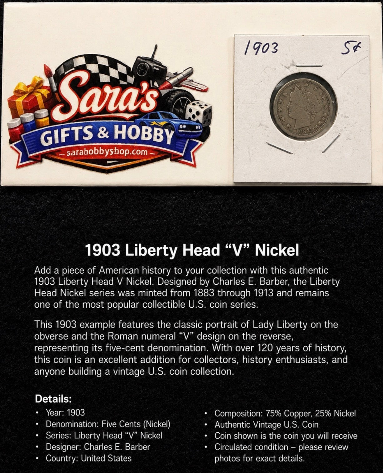 1903 Liberty Head V Nickel – Collectible U.S. Coin