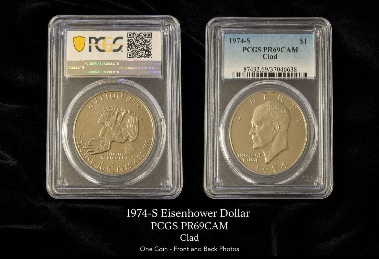 1974-S Eisenhower Dollar PCGS PR69CAM Proof Clad – Certified Collector Coin