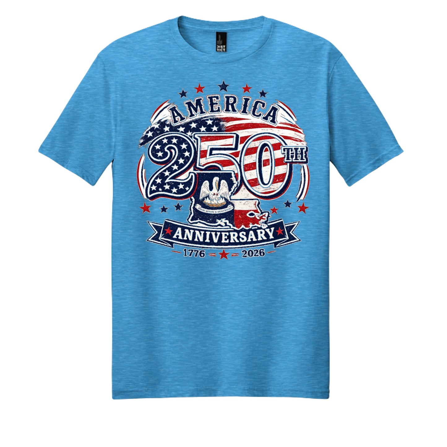 Heathered Bright Turquoise - DM108 - FRONT